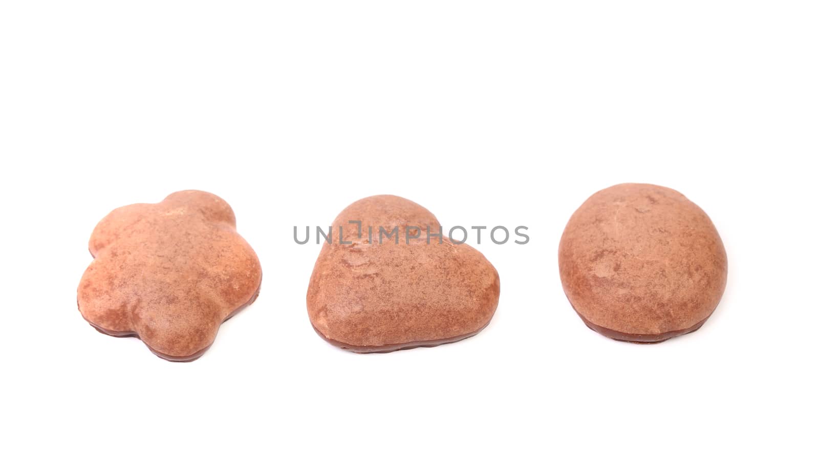 Chocolate meringues. Isolated on a white background.