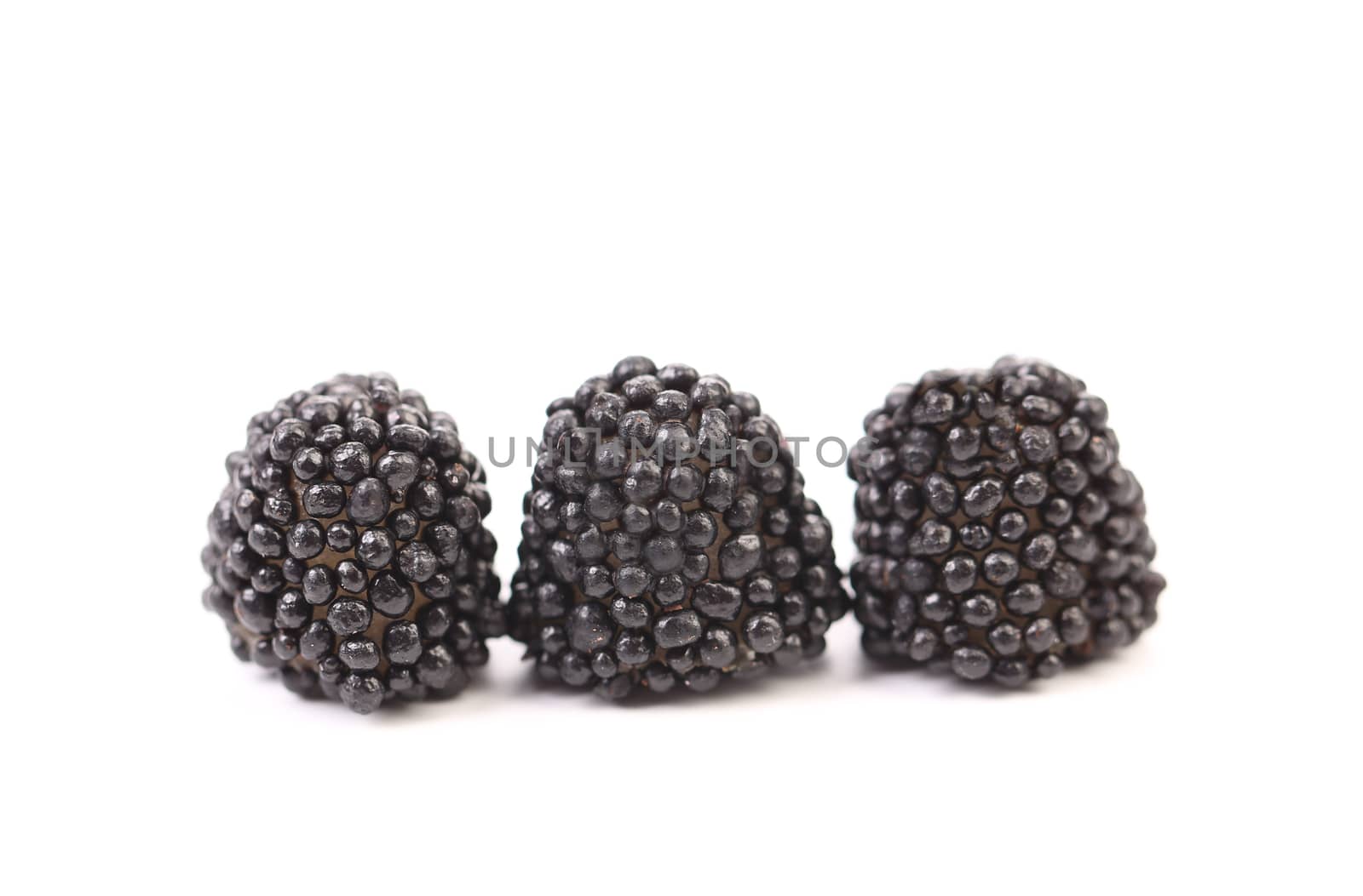Blackberry fruit jelly black. Isolated on a white background.