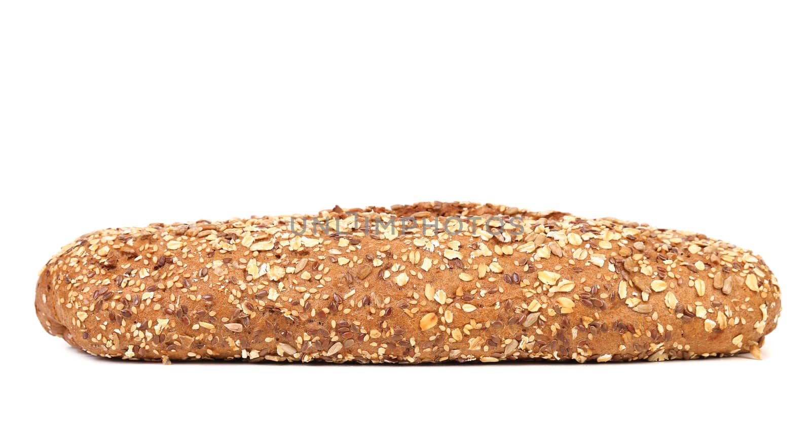 multi - grain brown bread isolated on a white background