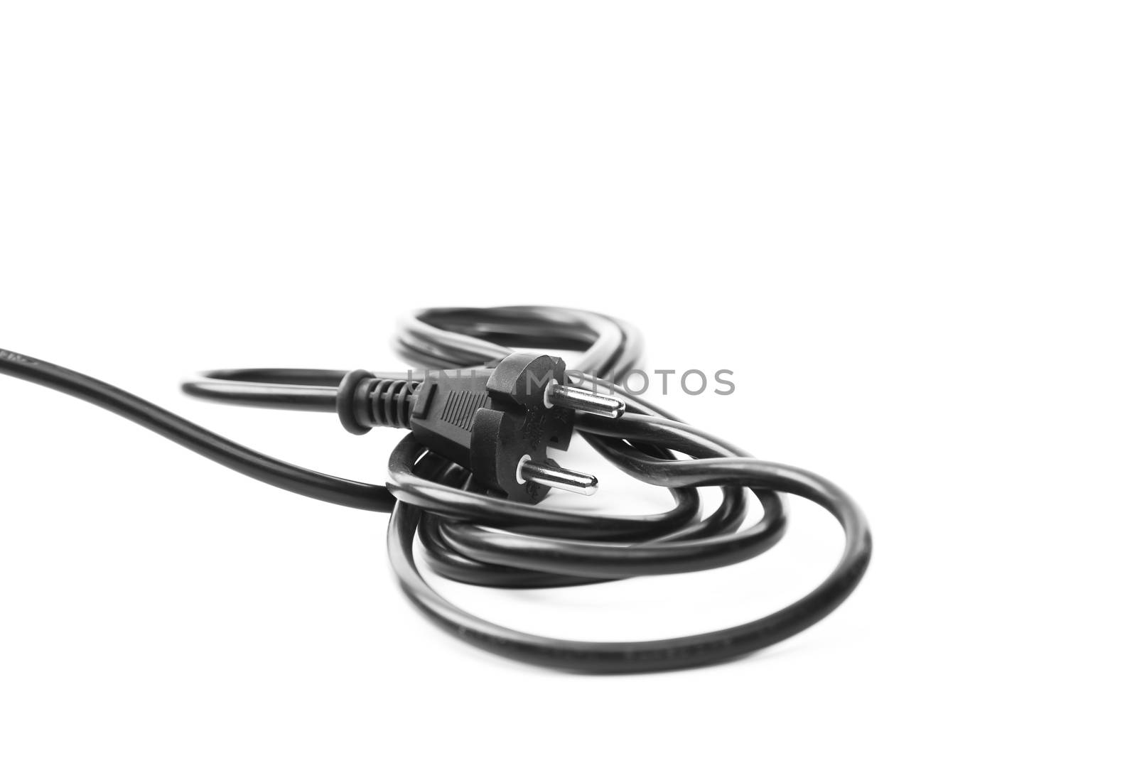 Plug of power supply "230V". White background.