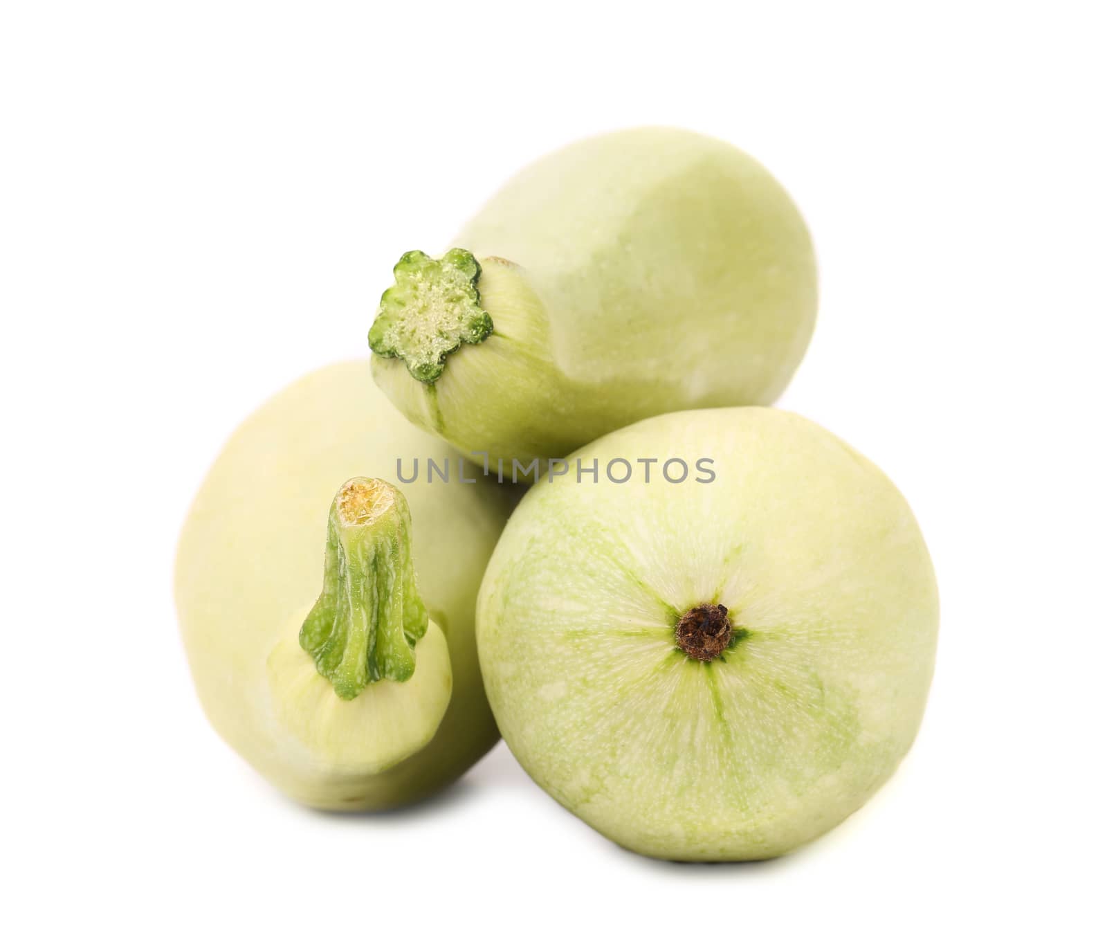 Fresh vegetable marrow. Isolated on a white background.