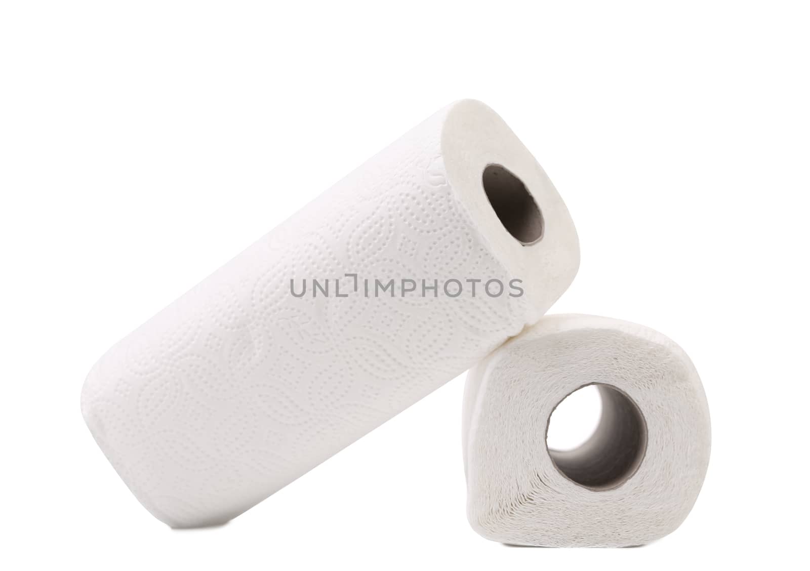 Roller towels isolated on a white background