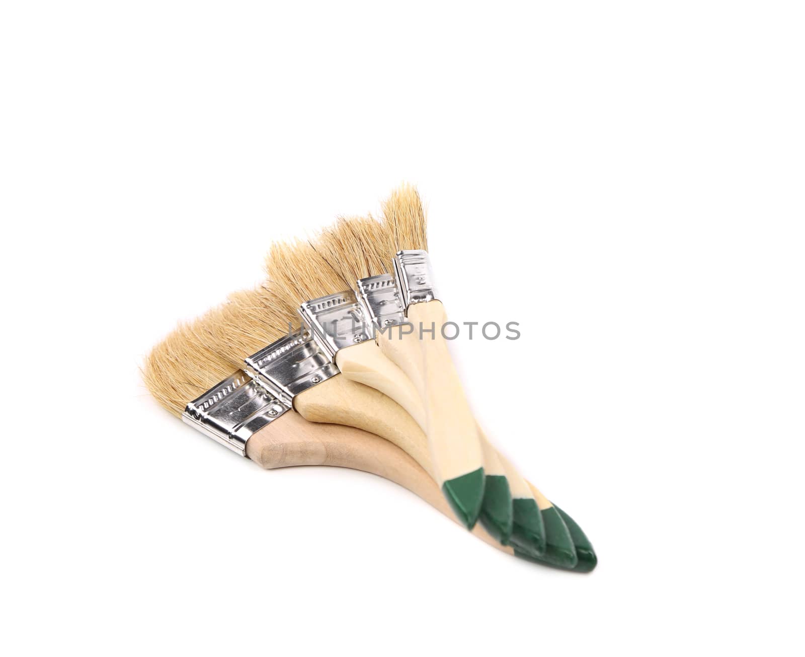Paint brushes isolated on the white background