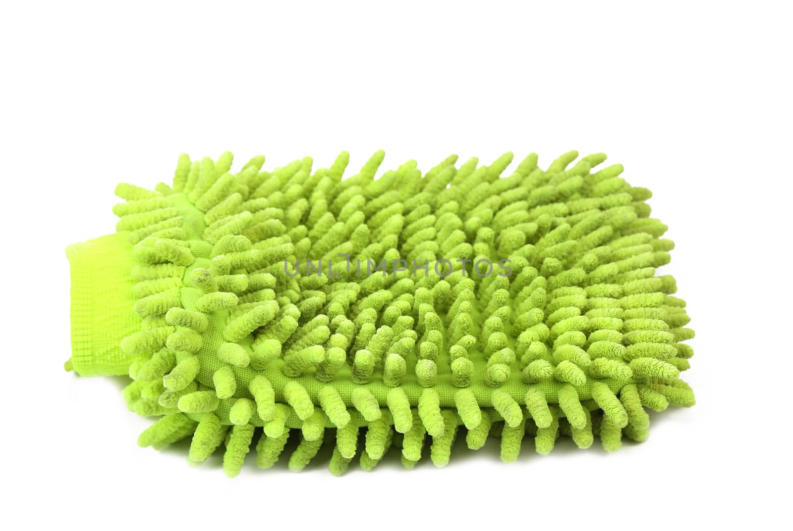 Hand bath sponge glove. Isolated on a white background.
