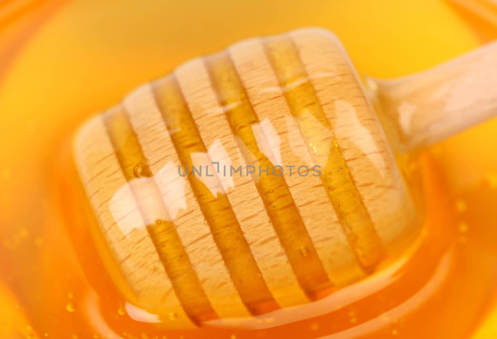 Honey dipper. Isolated on a white background.