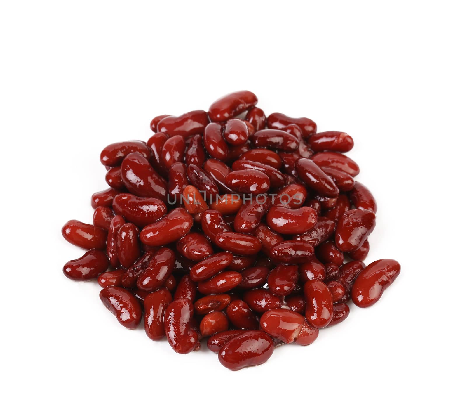 Red beans close up. Isolated on a white background.