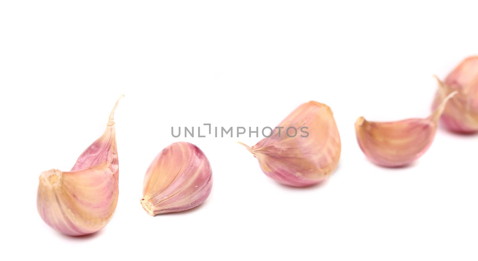 Cloves of garlic. Isolated on a white background.