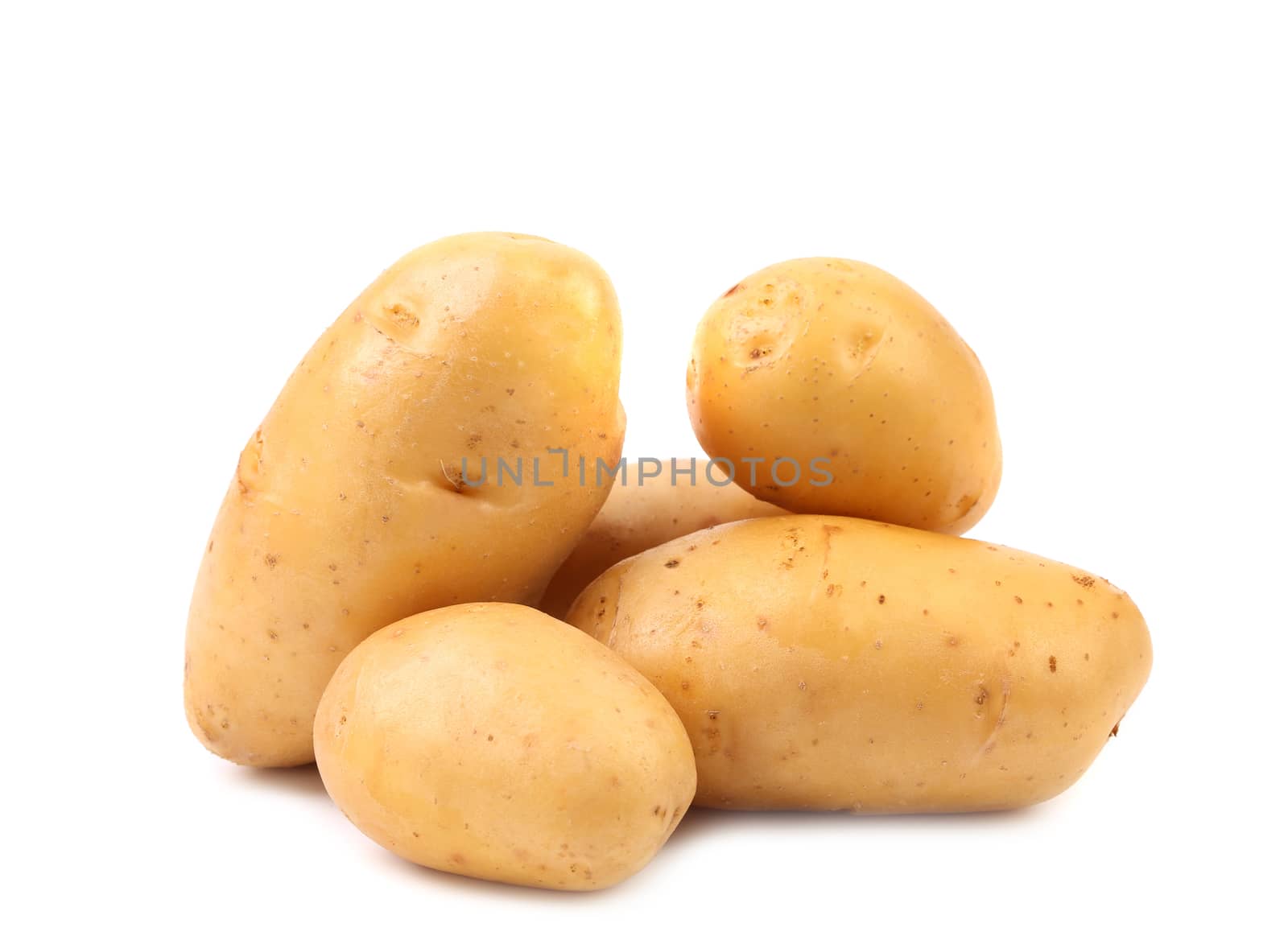 Potatoes isolated on a white background close up