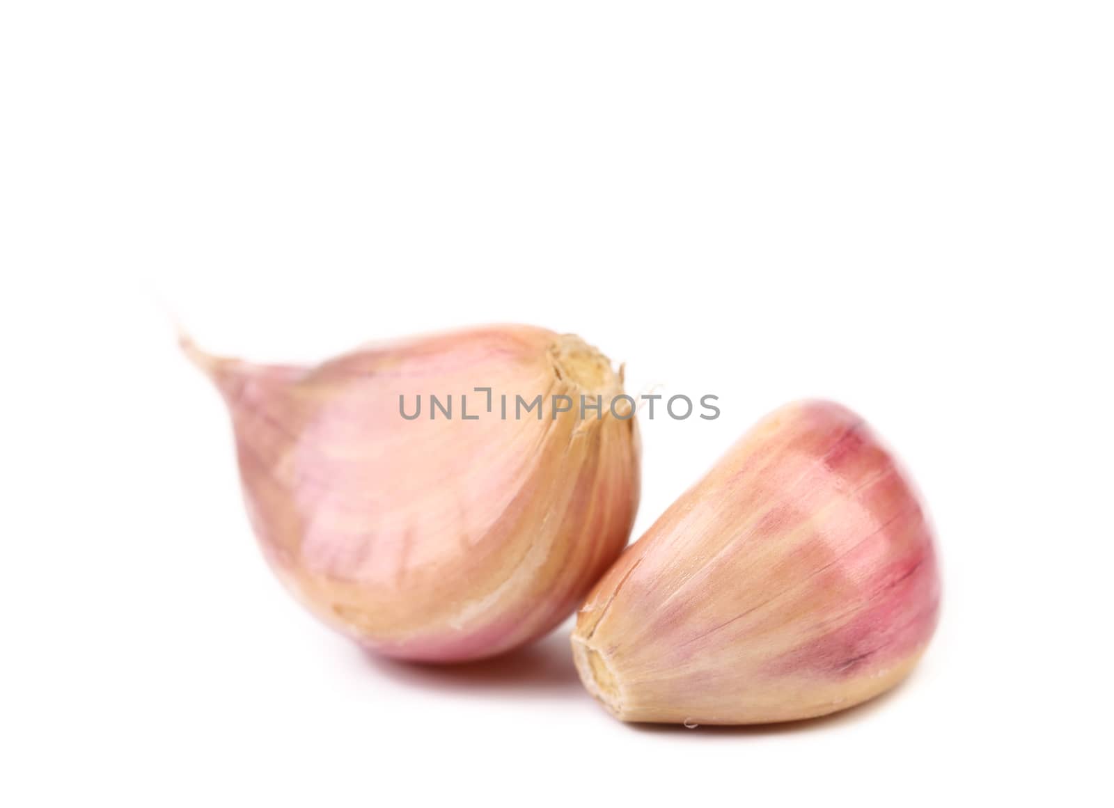 Cloves of garlic. Isolated on a white background.