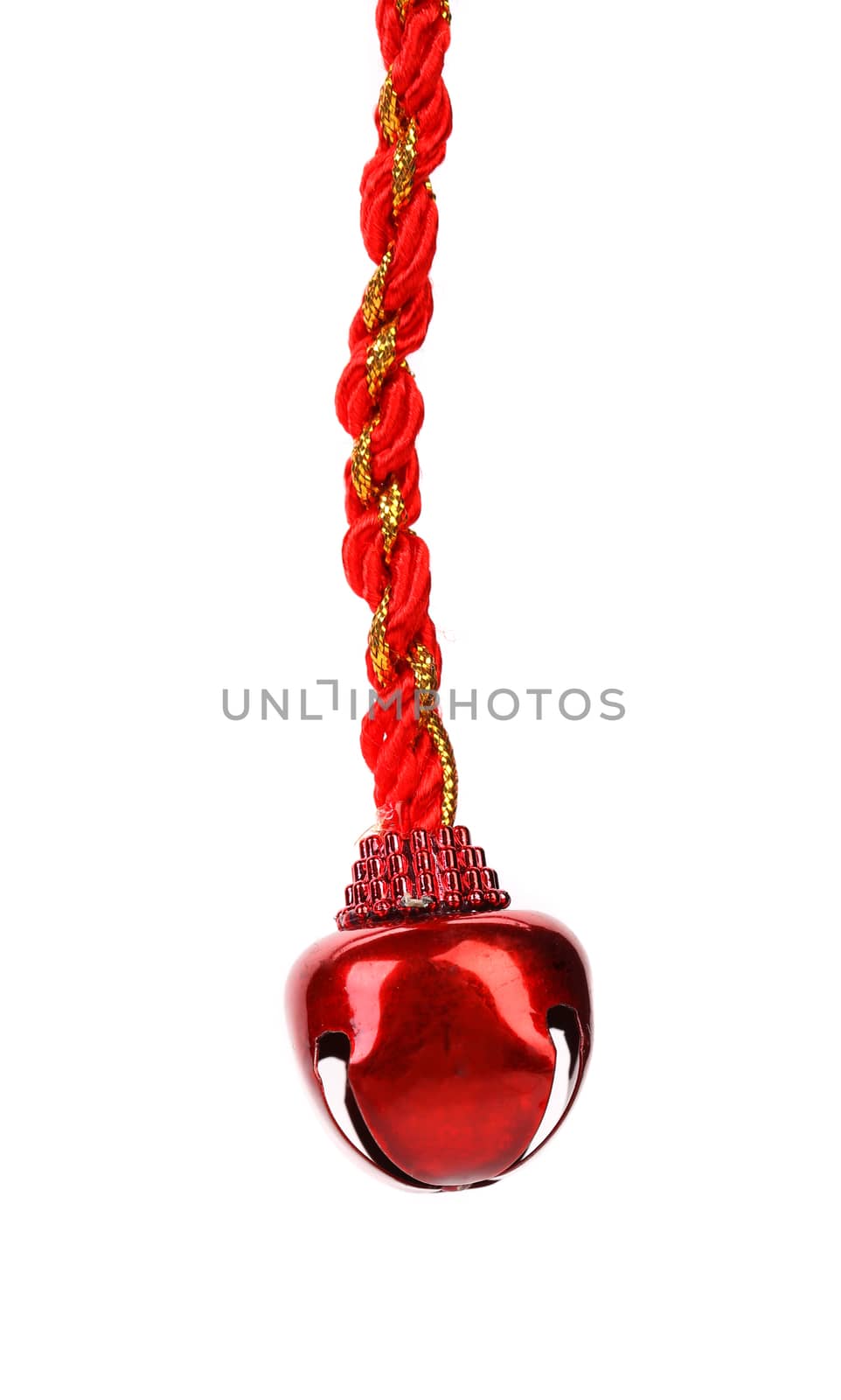 Christmas red bell isolated on a white background