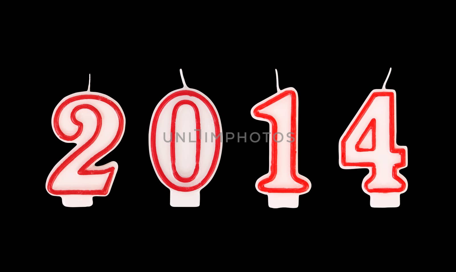 new year 2012 - candles isolated over the black background