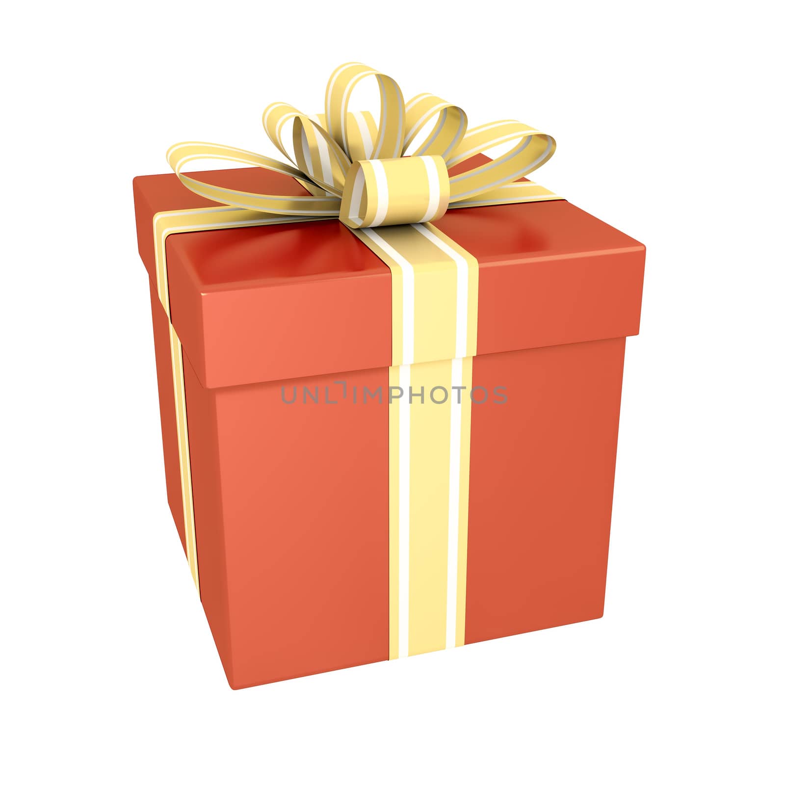 An image of a nice red gift box isolated on white