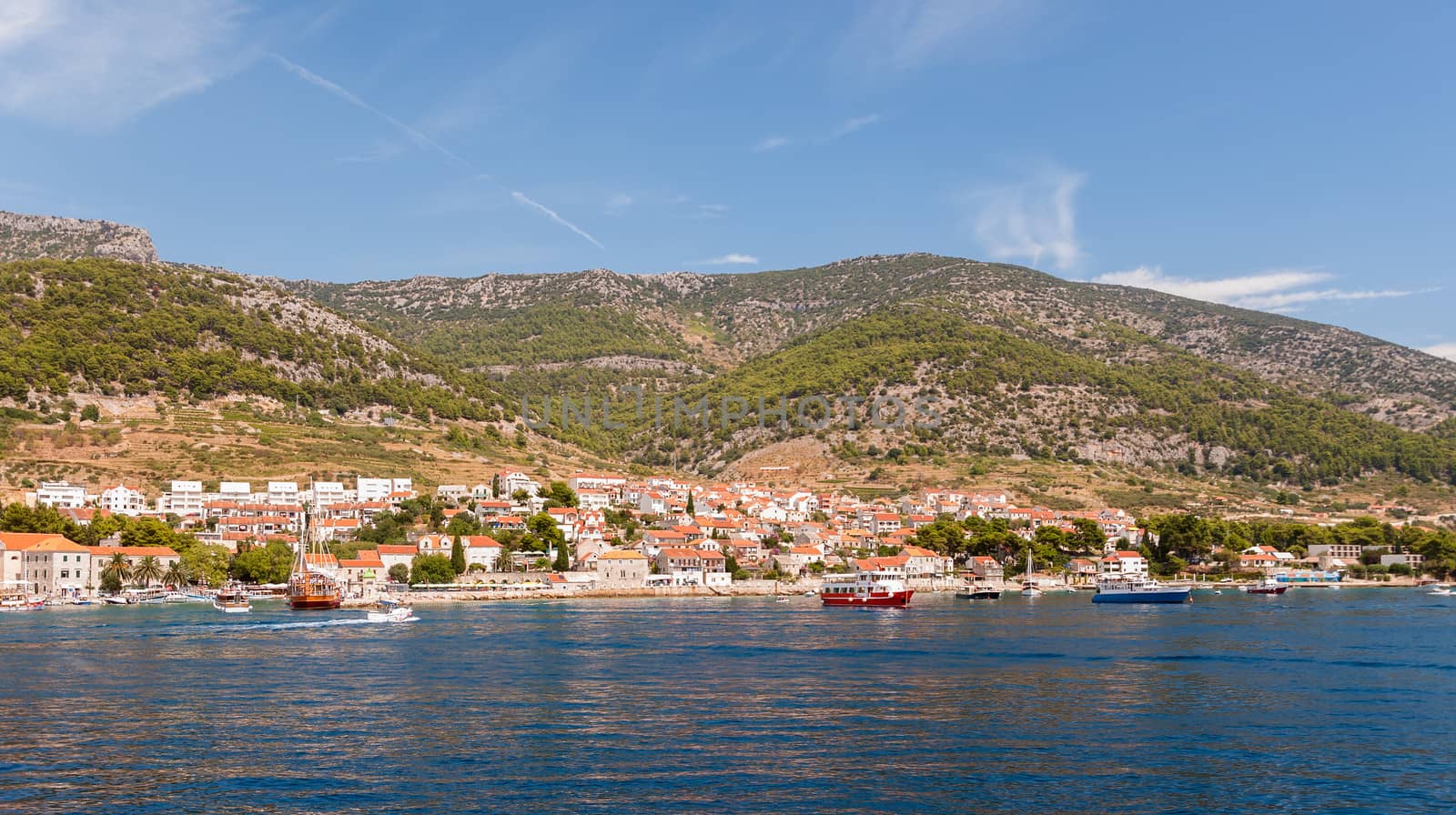 Town of Bol, Brac Island on Mediterranean sea in Croatia