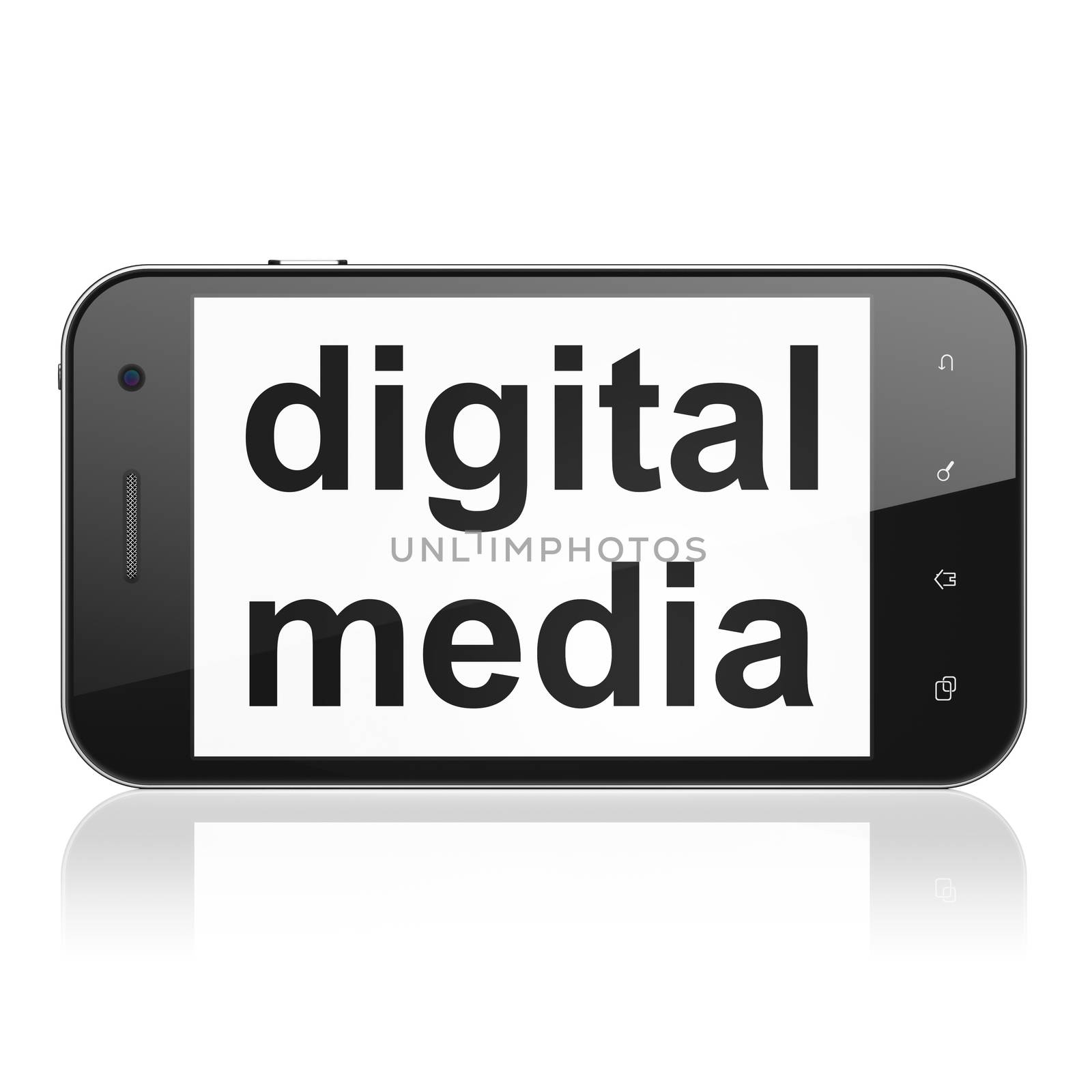 Advertising concept: Digital Media on smartphone by maxkabakov