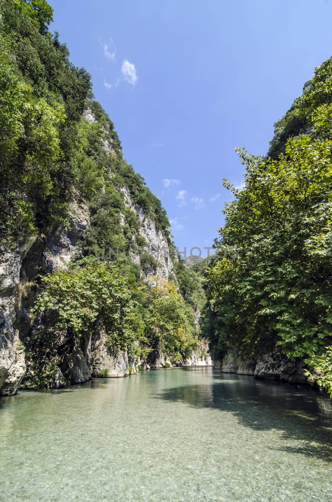 Aacheron springs gorge with crystal clear water.