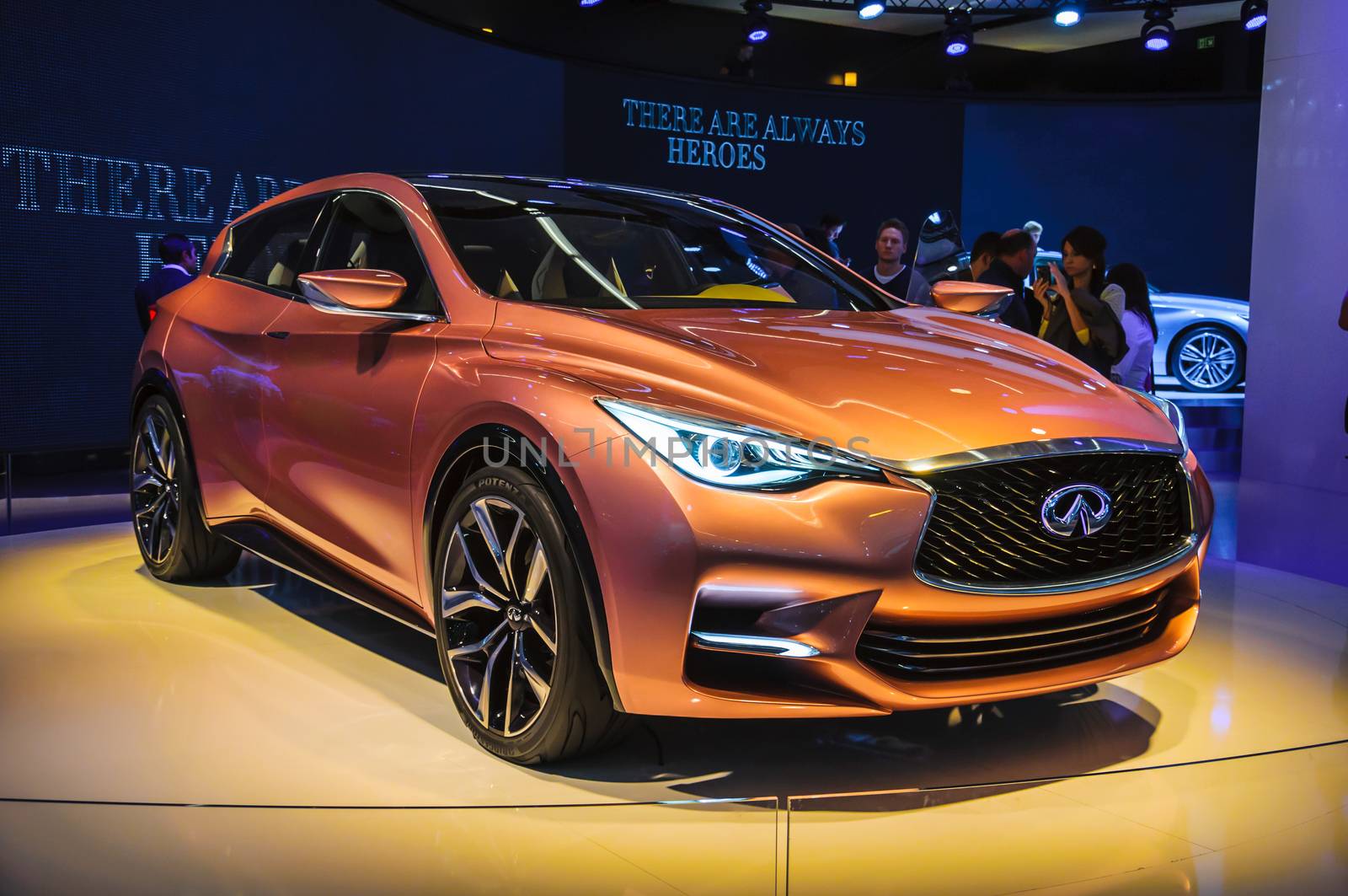 FRANKFURT - SEPT 21: INIFINITY Q30 presented as world premiere at the 65th IAA (Internationale Automobil Ausstellung) on September 21, 2013 in Frankfurt, Germany