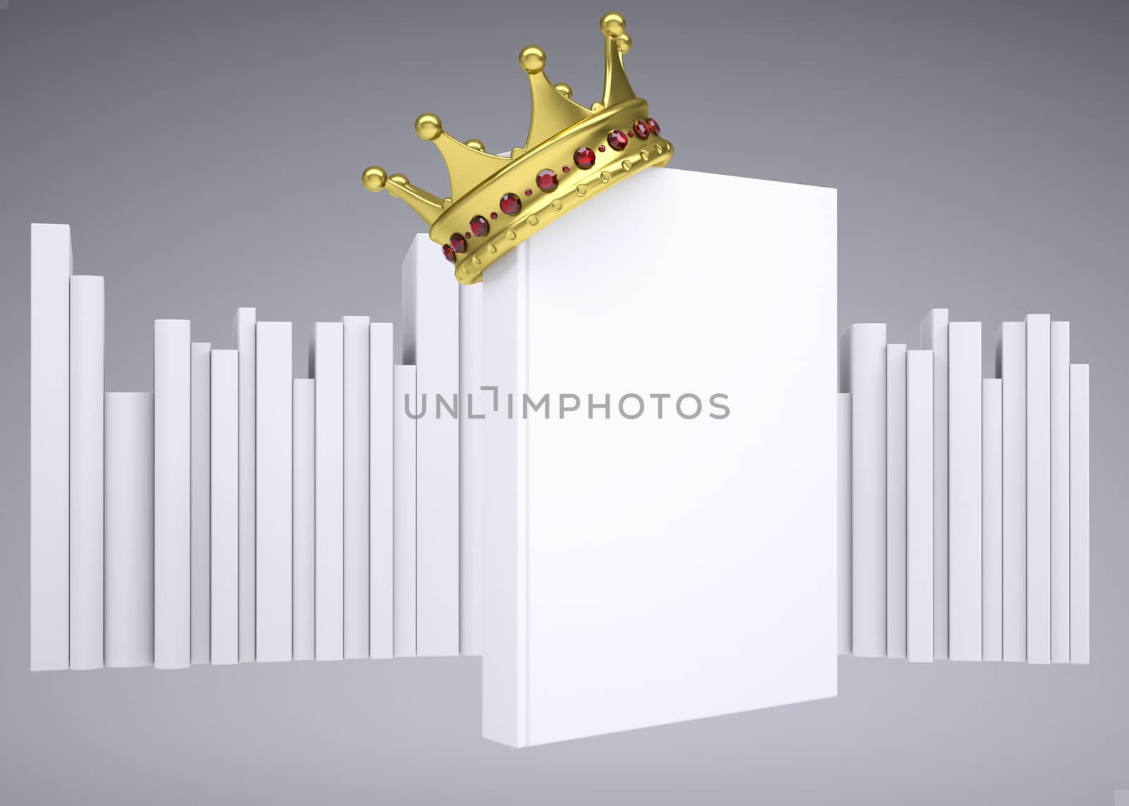 A white book and gold crown by cherezoff
