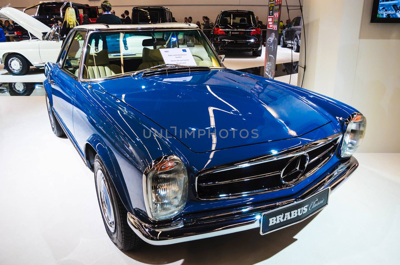 FRANKFURT - SEPT 21: Mercedes Benz SL Pagode Brabus Classic presented as world premiere at the 65th IAA (Internationale Automobil Ausstellung) on September 21, 2013 in Frankfurt, Germany