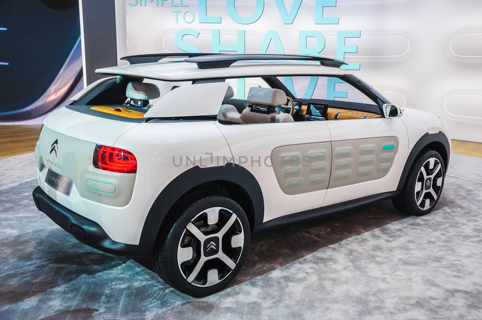 FRANKFURT - SEPT 21: Citro��n Cactus Cline Concept presented as world premiere at the 65th IAA (Internationale Automobil Ausstellung) on September 21, 2013 in Frankfurt, Germany