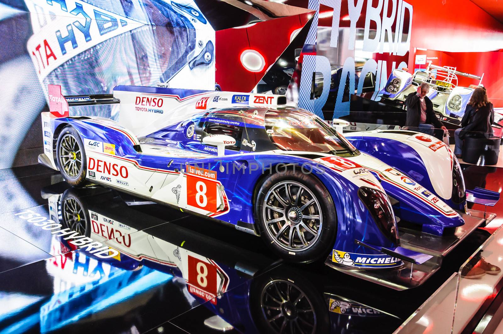 FRANKFURT - SEPT 21: Toyota TS030 Hybrid presented as world premiere at the 65th IAA (Internationale Automobil Ausstellung) on September 21, 2013 in Frankfurt, Germany