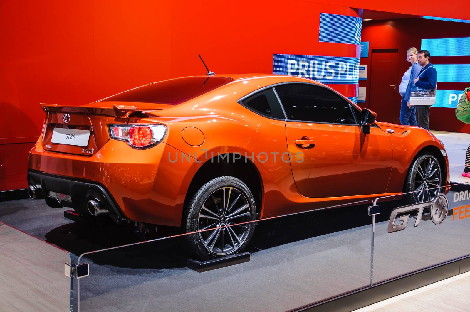 FRANKFURT - SEPT 21: Toyota GT86 presented as world premiere at the 65th IAA (Internationale Automobil Ausstellung) on September 21, 2013 in Frankfurt, Germany