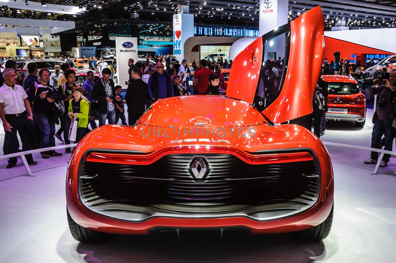 FRANKFURT - SEPT 21: Renault Alpine A110-50 Concept Car presented as world premiere at the 65th IAA (Internationale Automobil Ausstellung) on September 21, 2013 in Frankfurt, Germany