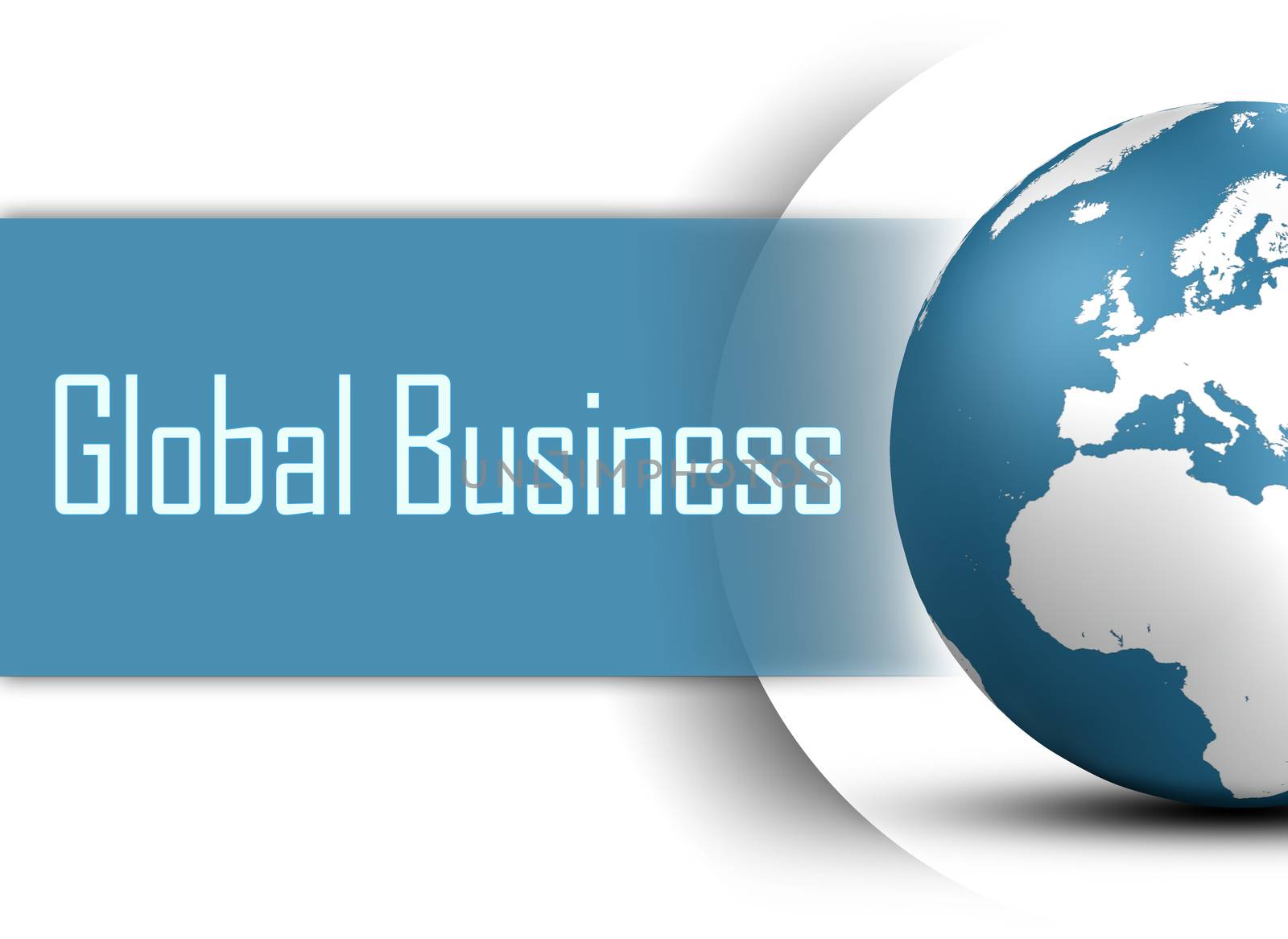 Global Business concept with globe on white background