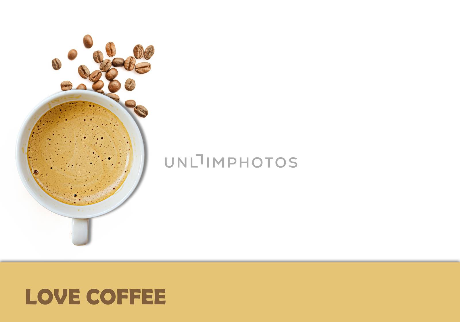 I love coffee isolated on white background