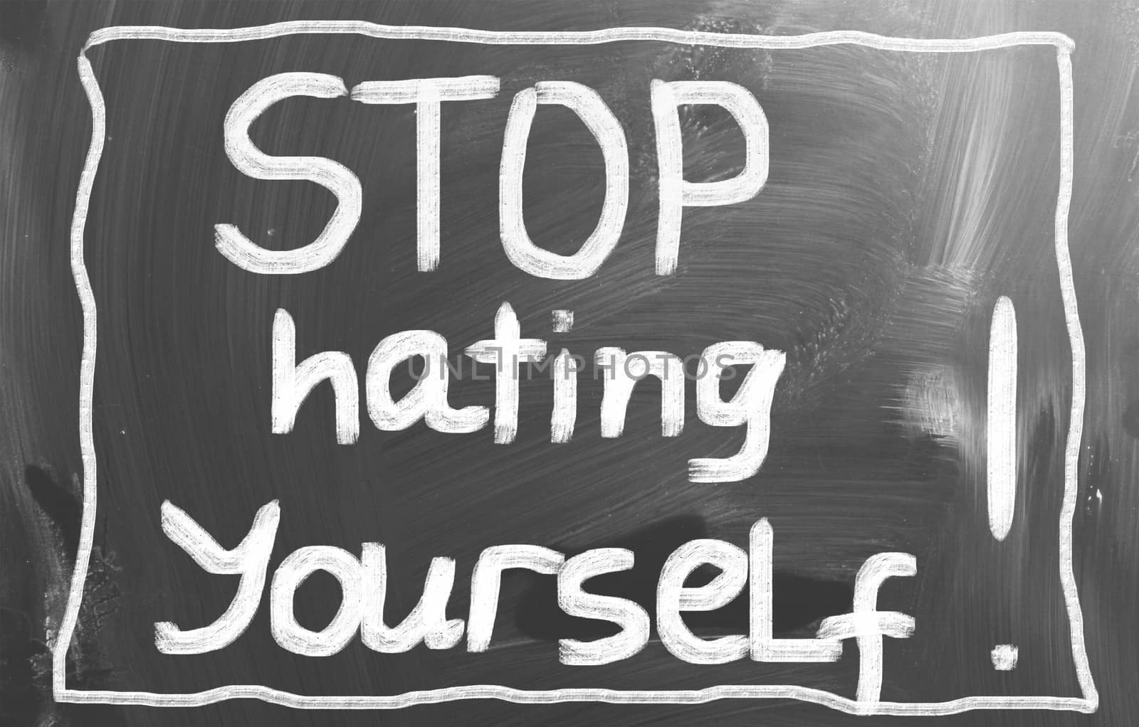 Stop Hating Yourself Concept