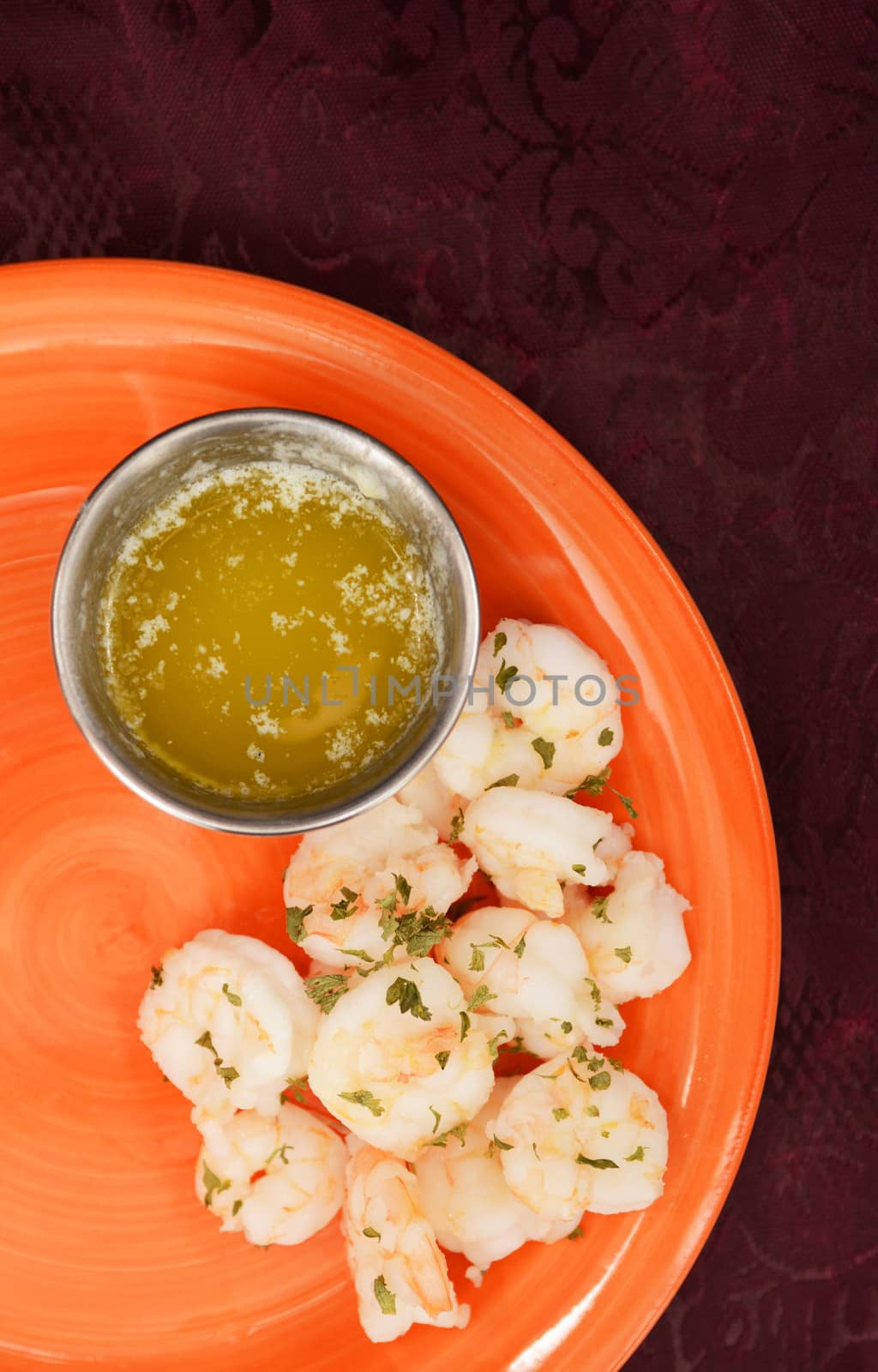 boiled or steamed shrimp with butter for healthy eating