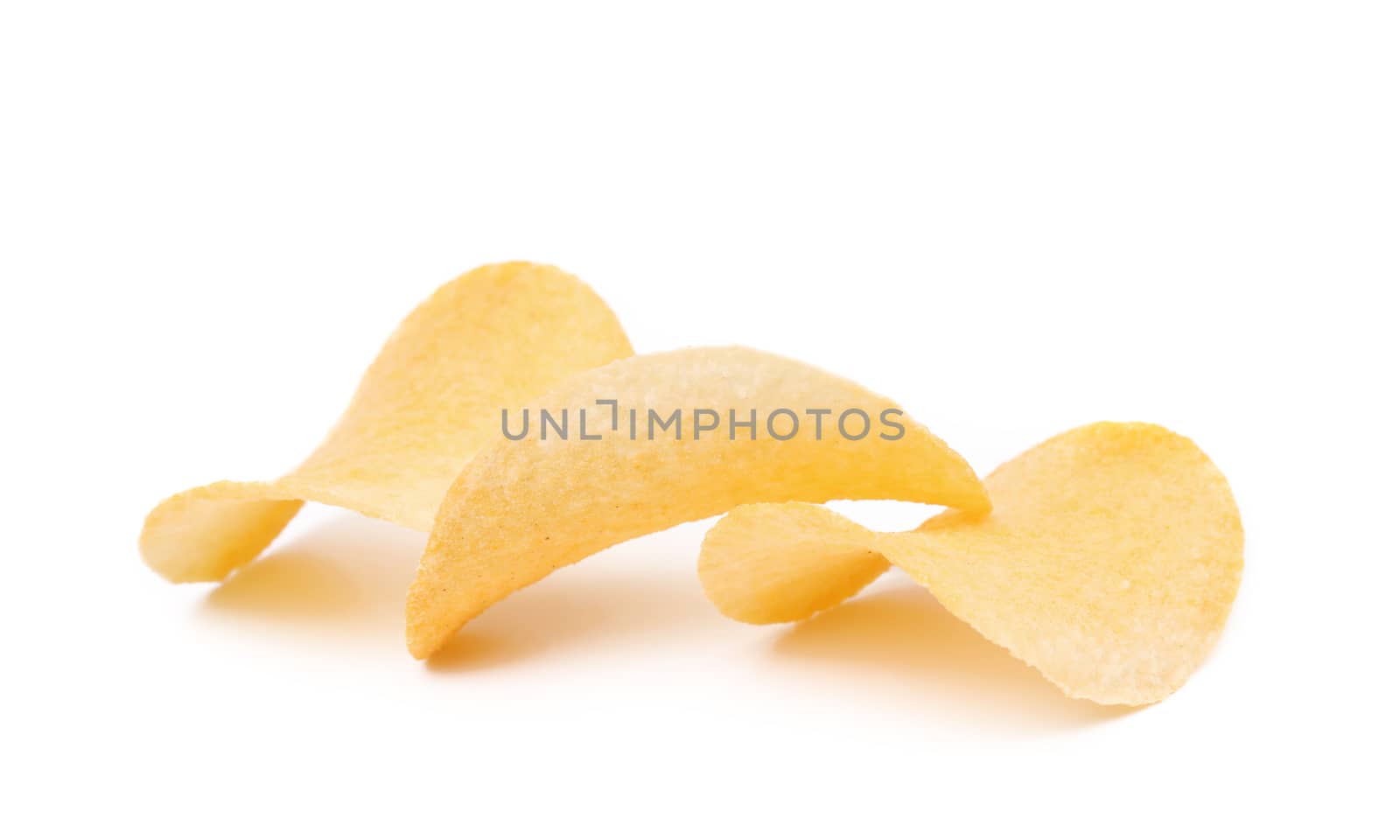 Potato chips isolated on a white background