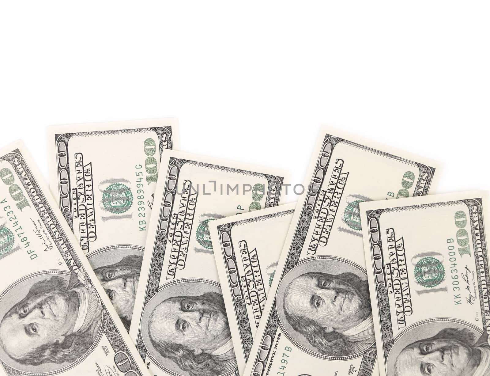 Hundred Dollar Bills for background. There is space for text.