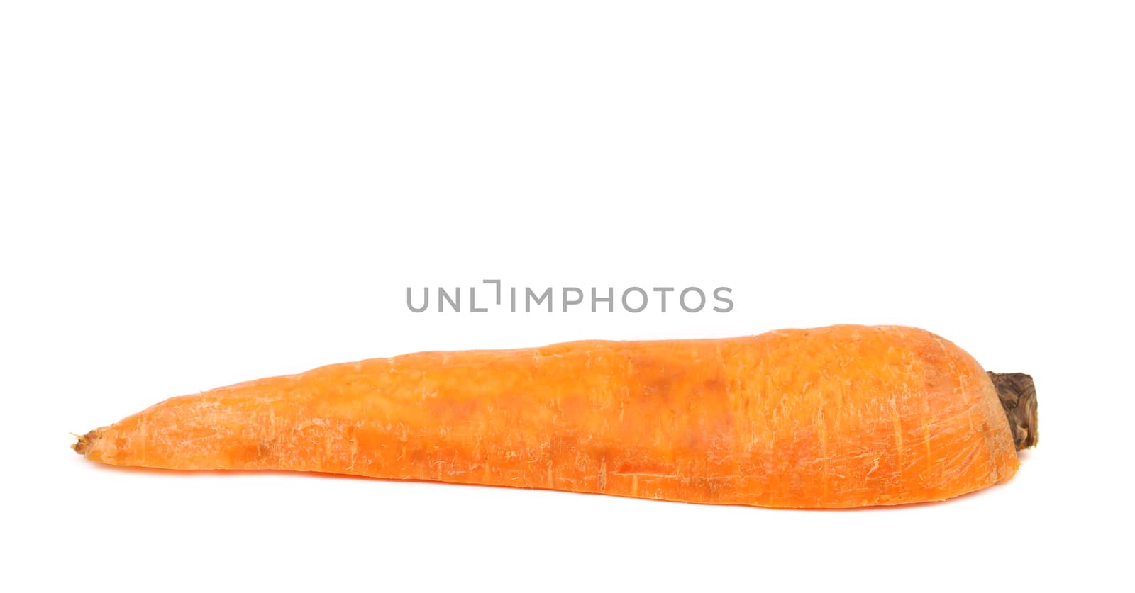Half of fresh carrot isolated on white background