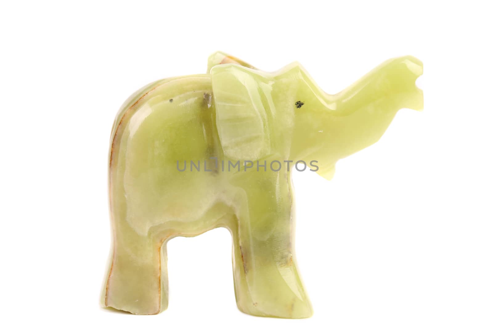 Jade elephant. Isolated on a white background.