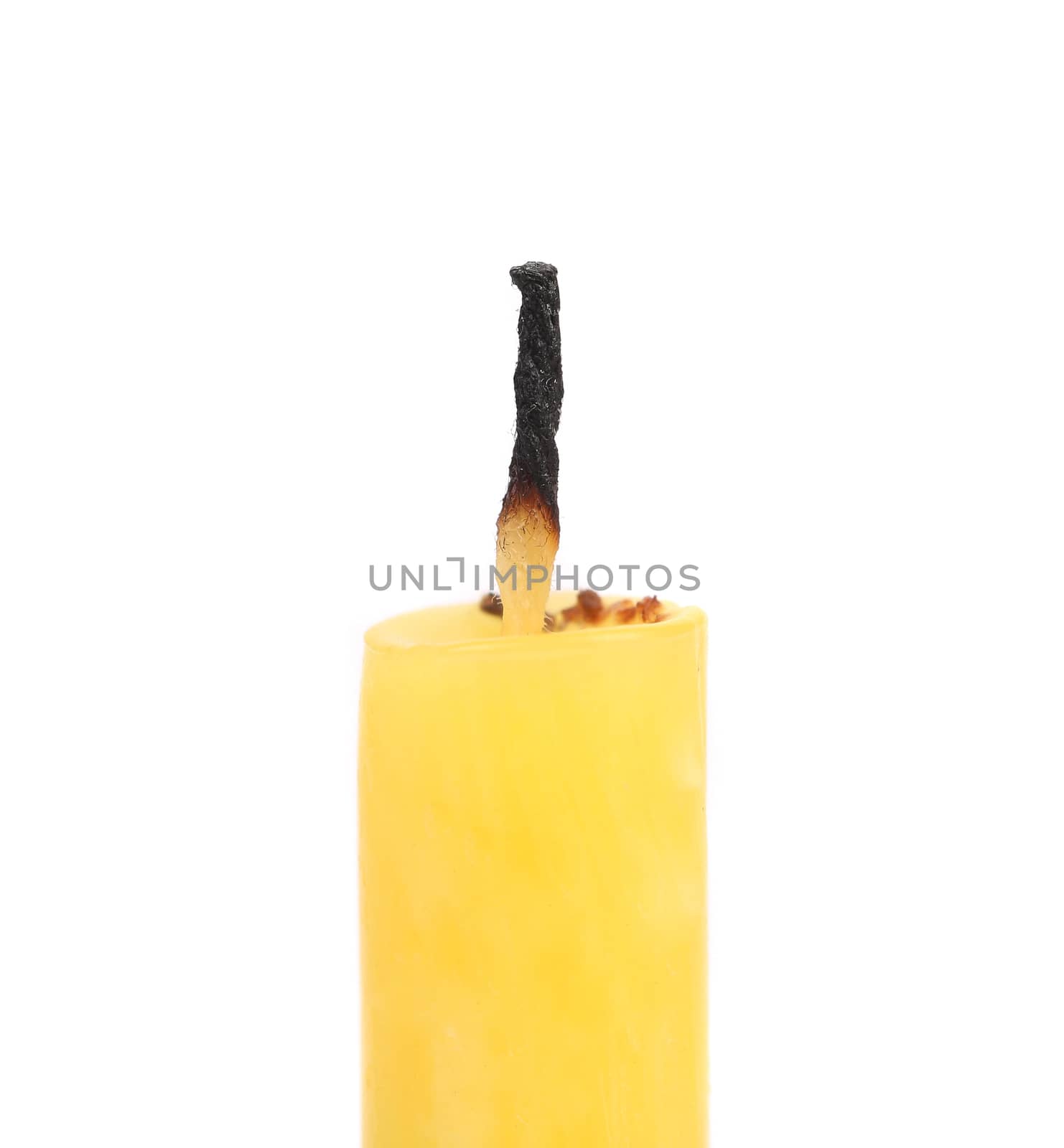 Candle end. Isolated on a white background.