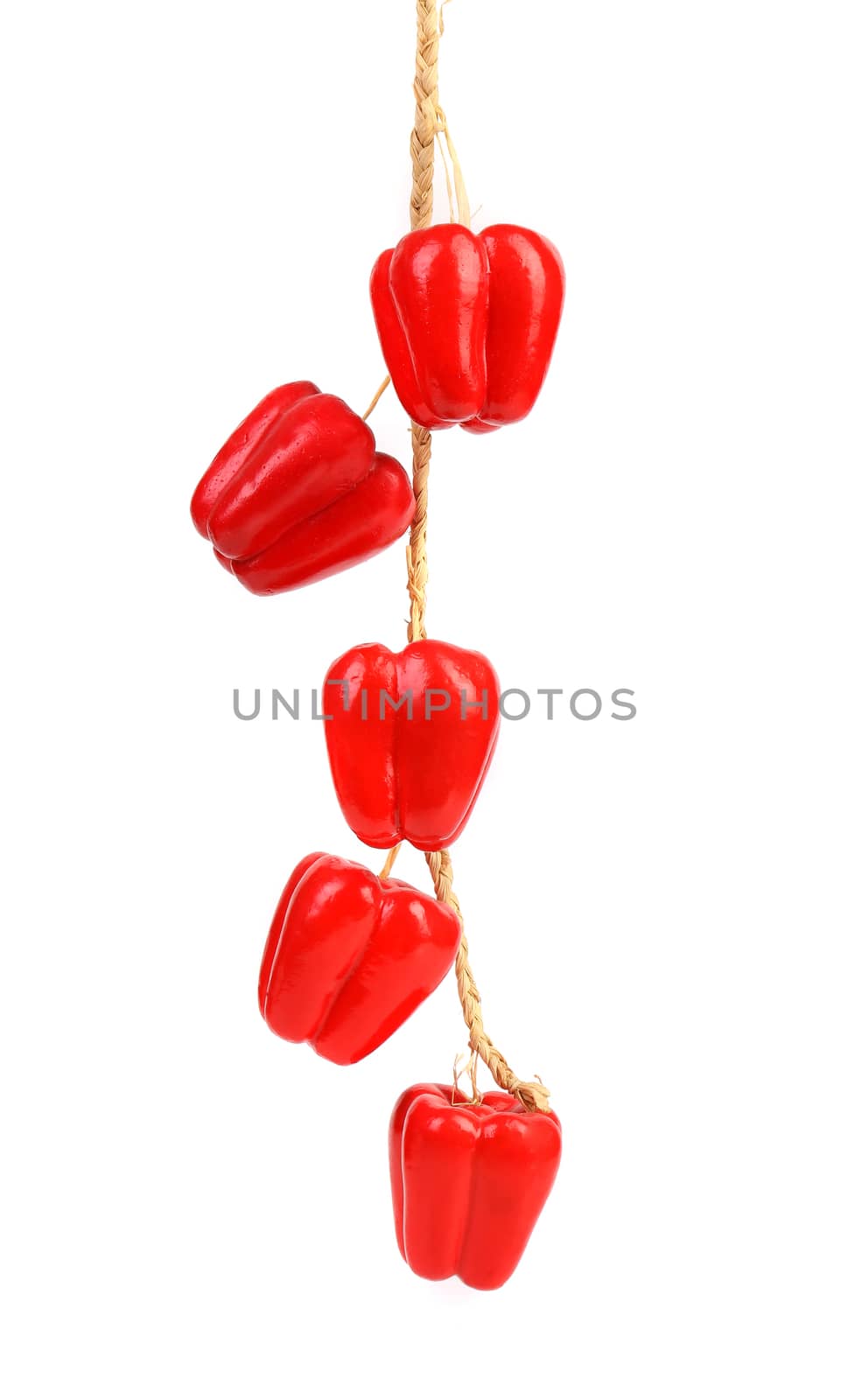Bunch Of Decorative Peppers. Isolated on a white background.