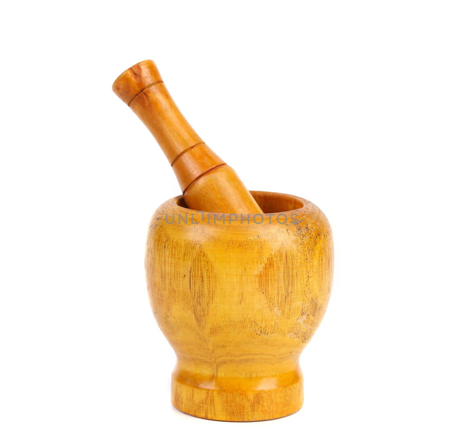 mortar and pestle isolated on white background