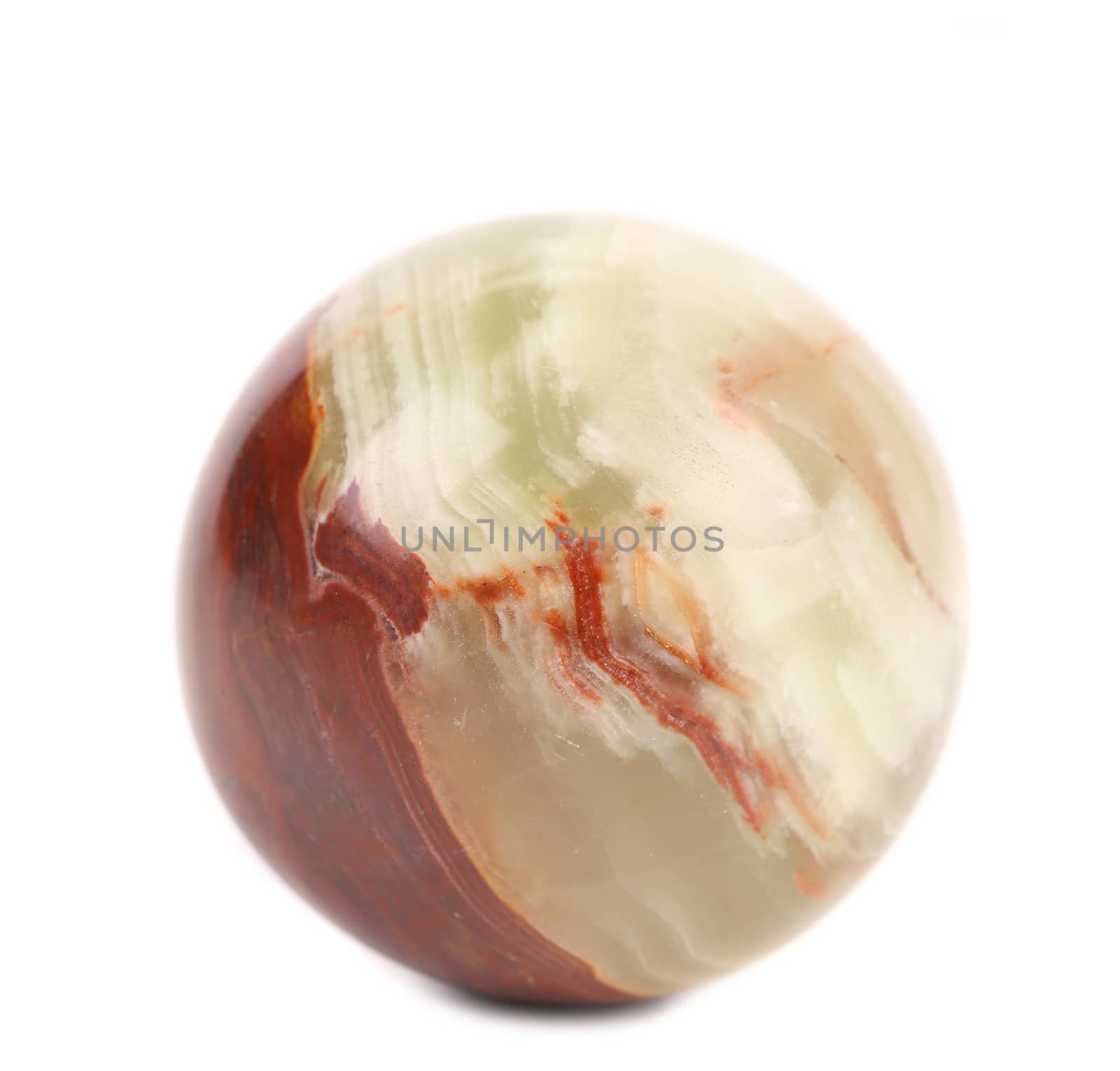 small ball of jasper on a white background