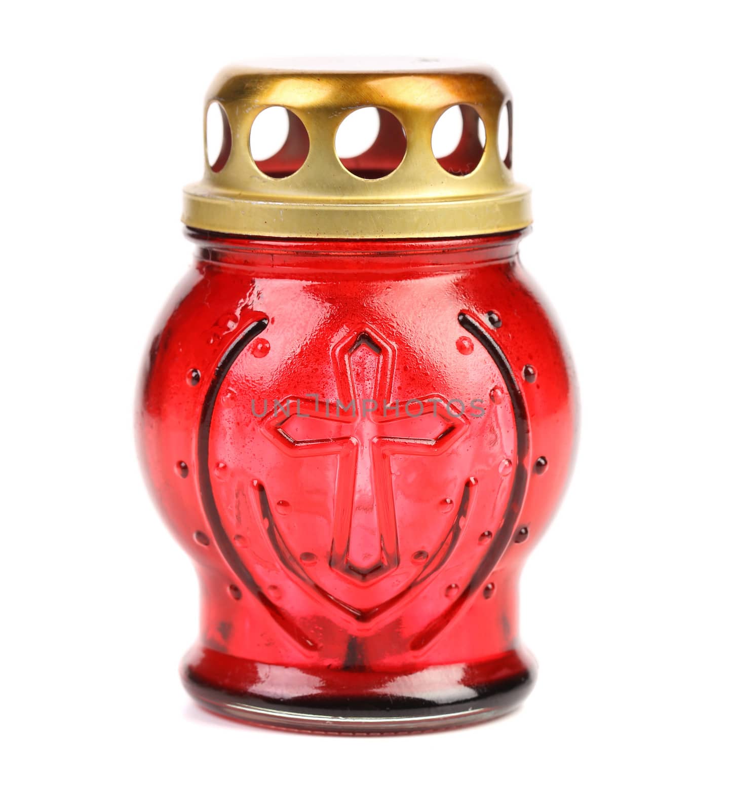Red icon lamp. Isolated on a white background.