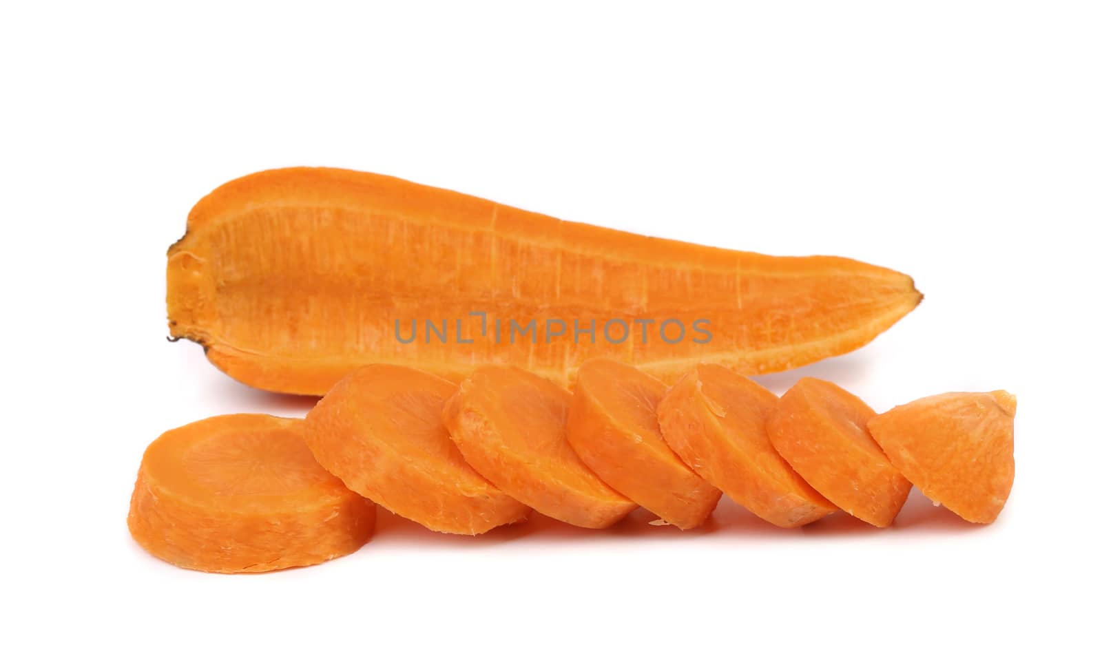 carrot slices isolated on a white background