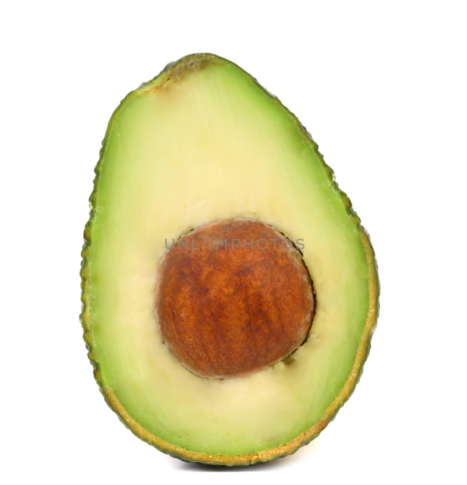 Half of avocado isolated on a white background
