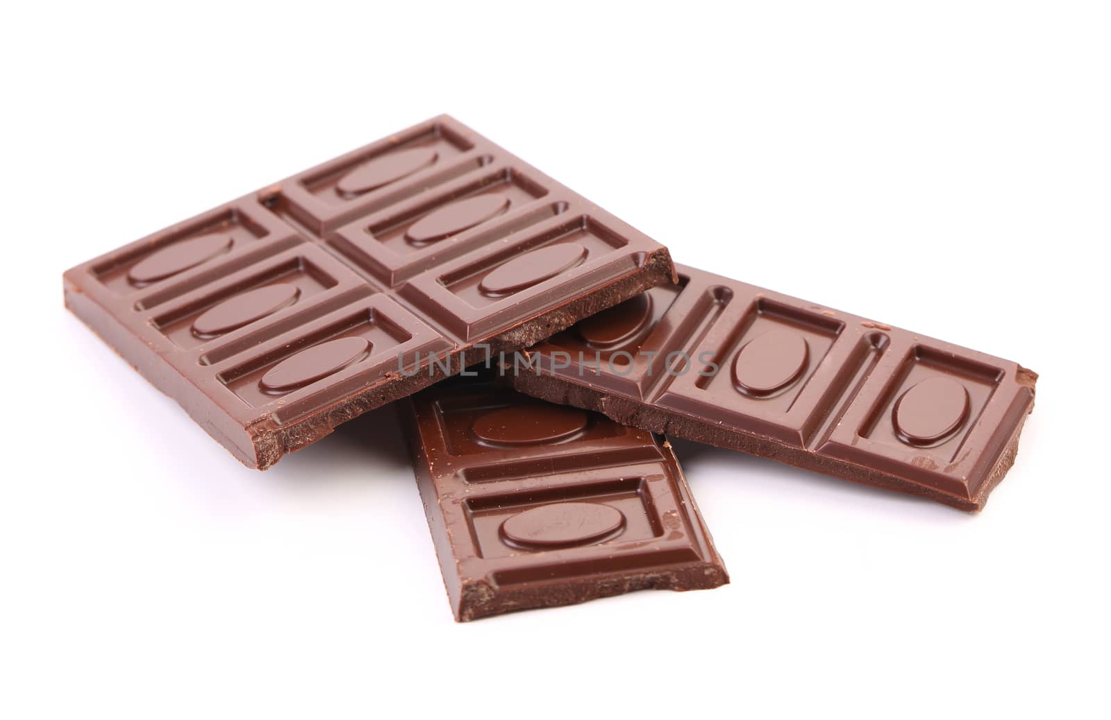 Chocolate bars isolated on a white background