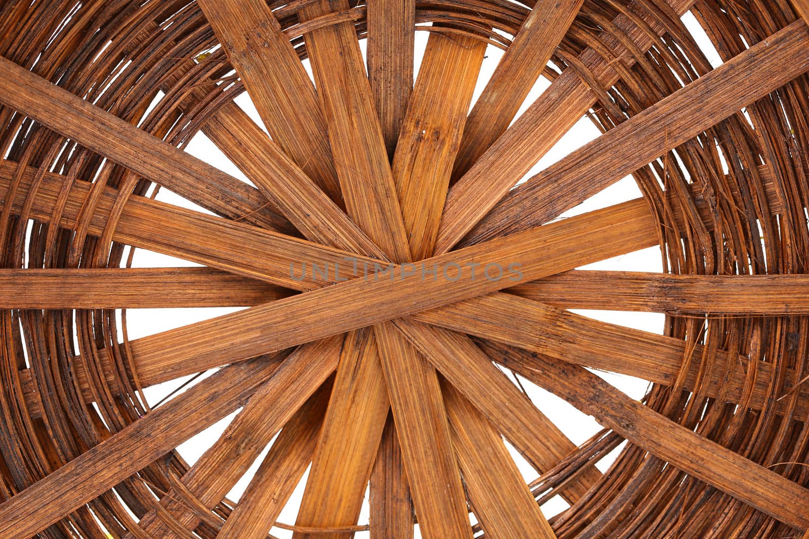 Background of bottom of the wicker basket. Close up.