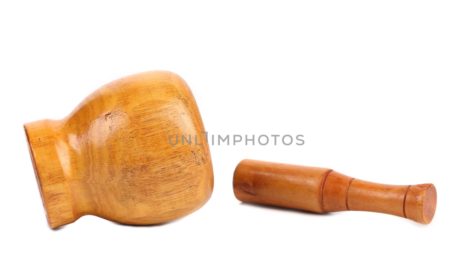 Mortar and pestle. Isolated on a white background.