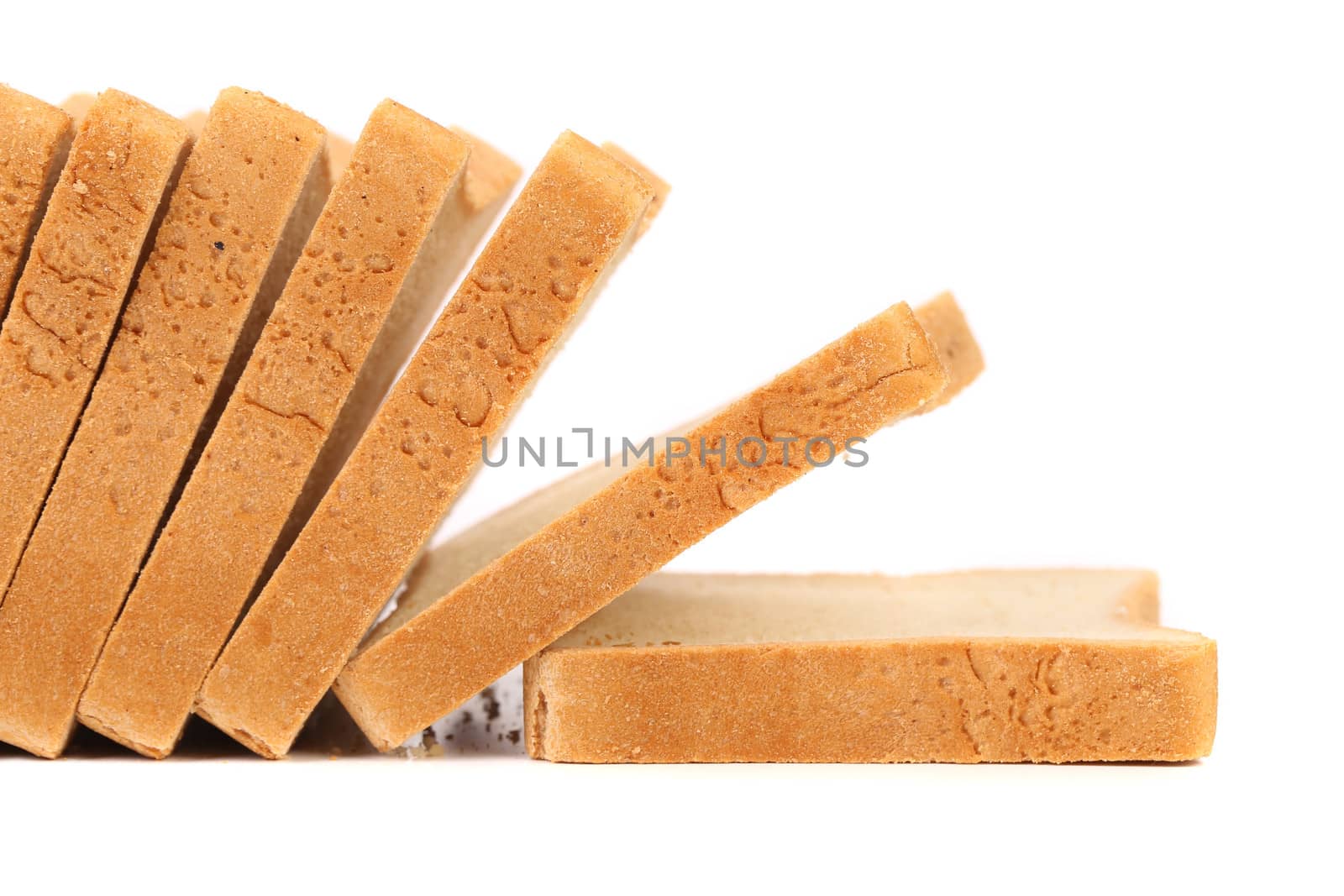 Sliced bread isolated on white a background