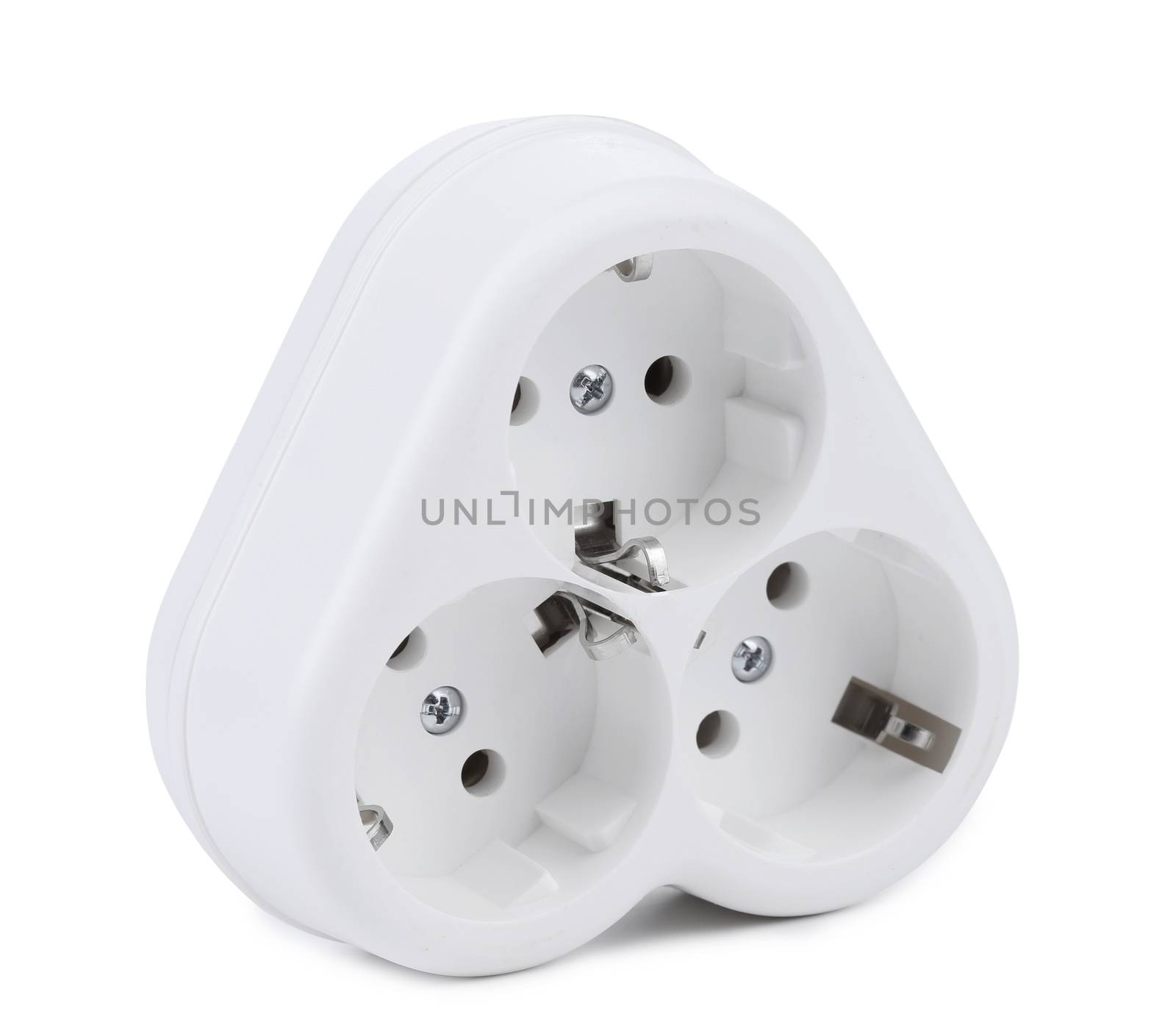 Electric junction box. Isolated on a white background.