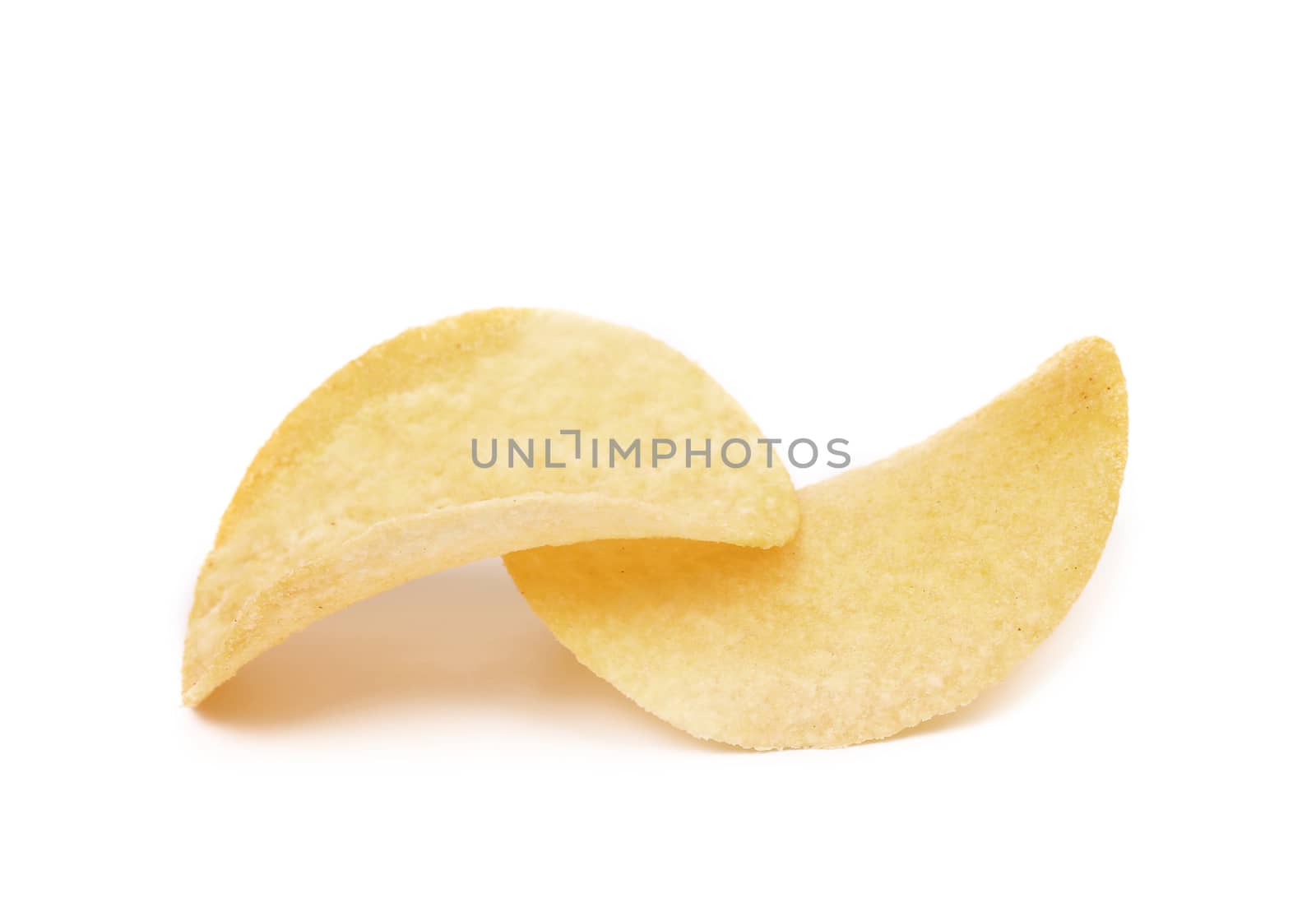 Potato chips isolated on a white background