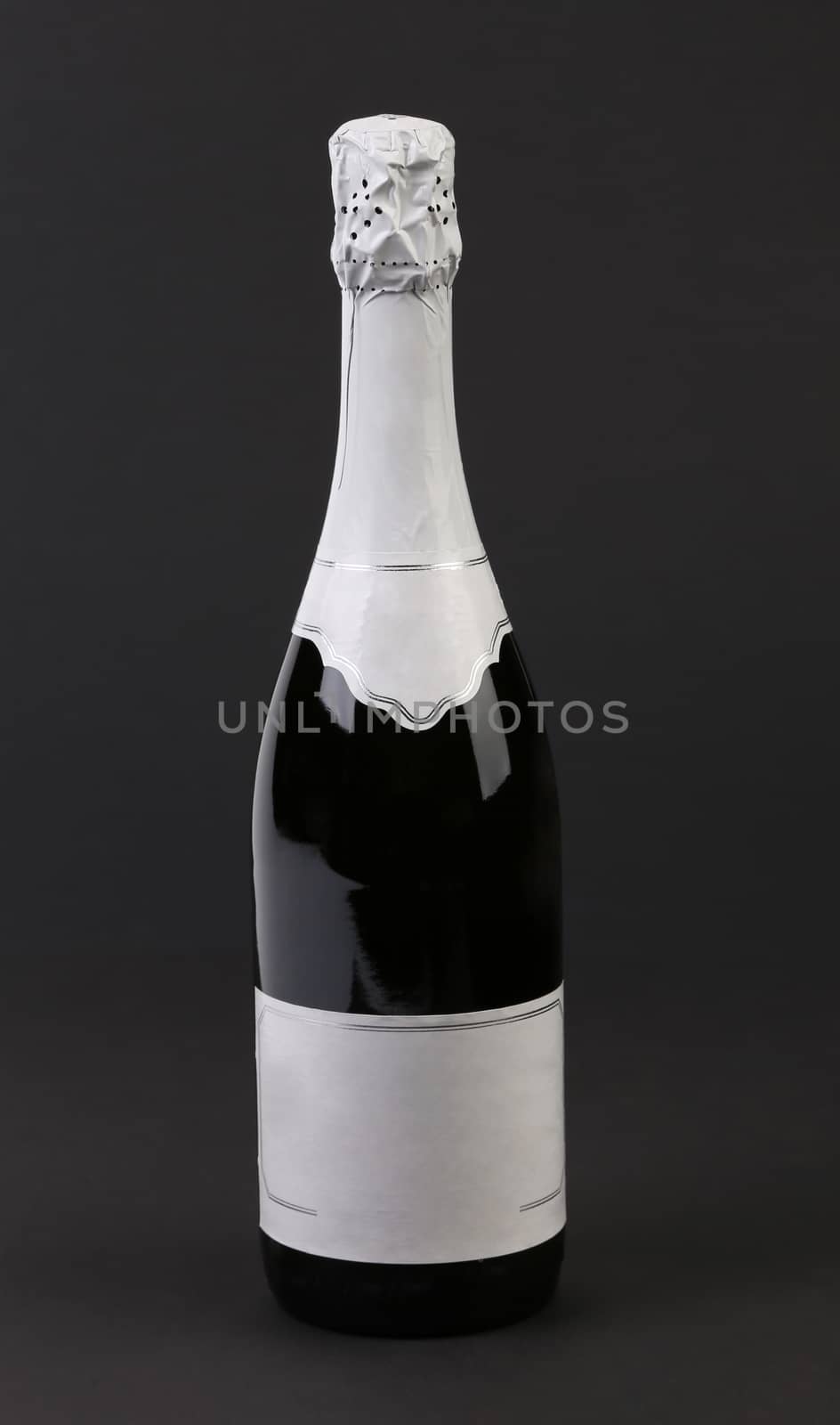 Bottle of champange. Isolated on a black background.