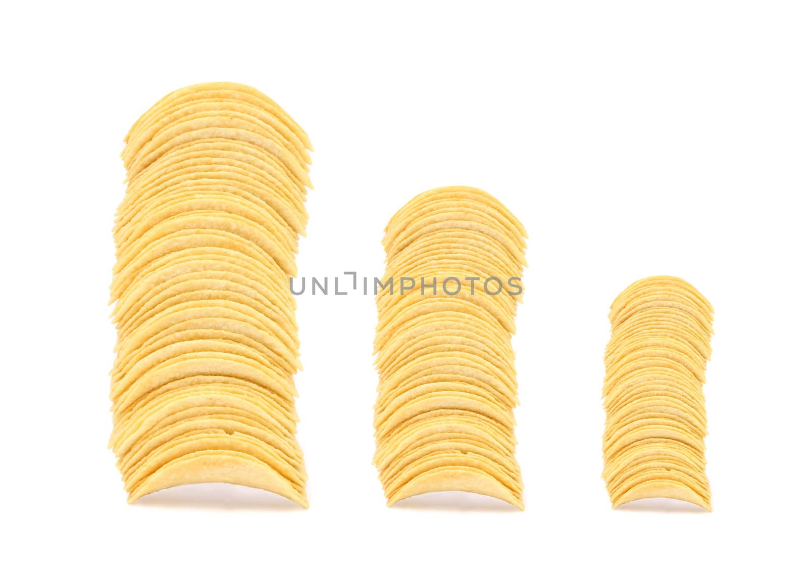 Diagram of fall chips potato. White background.