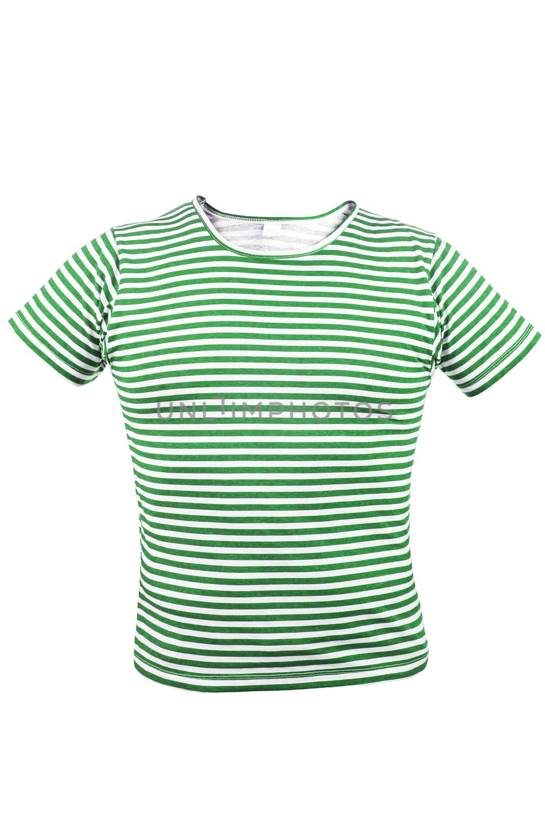 Striped vest T-shirt. Front. Isolated on a white background.